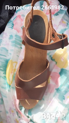 Красиви италиански сандали на ток с каишка, снимка 3 - Дамски обувки на ток - 37053508