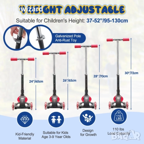 Детска тротинетка за възраст 3-5 години НОВА, снимка 2 - Детски велосипеди, триколки и коли - 51695863