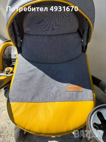 Количка 3 в 1 Krausman, Nexxo Yellow, снимка 5 - Детски колички - 56271155