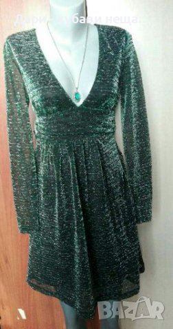 Нова рокля в зелено и сребристо ГО до 100см.🍀❤S/M,M❤🍀арт.4318