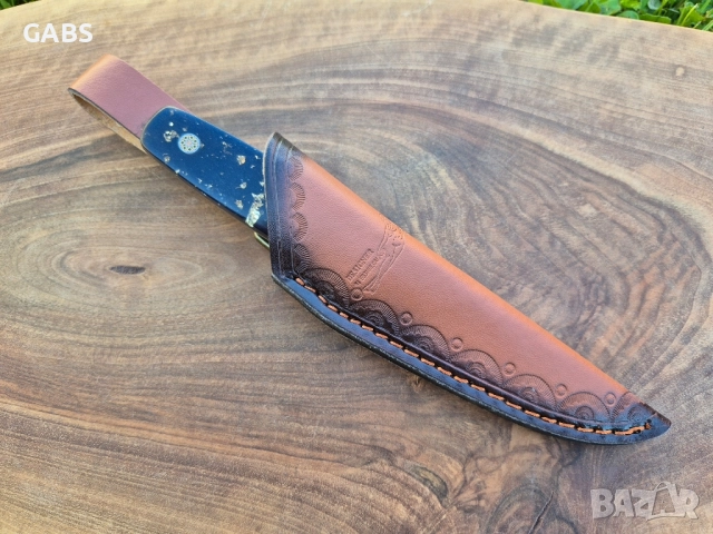 Малък ловен нож R.W.LOVELESS Marble с кожена кания,LN421, снимка 7 - Ножове - 51579812