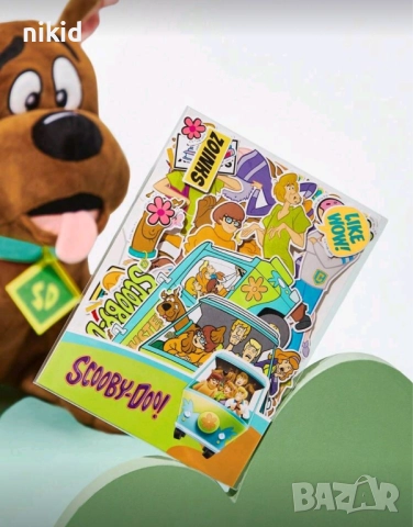 45 бр Скуби Ду Scooby Doo самозалепващи лепенки стикери украса декор картонена торта ръчна изработка