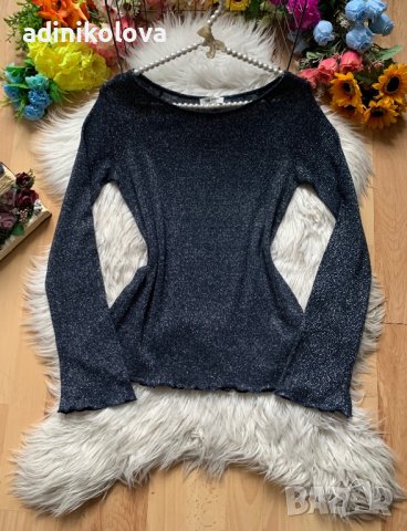 Лъскава блуза, снимка 1 - Блузи с дълъг ръкав и пуловери - 38958390