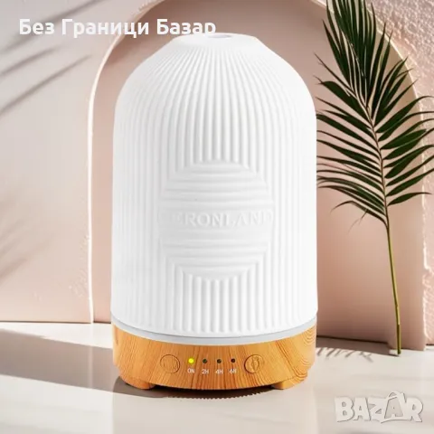 Нов Керамичен арома дифузер 200 мл, LED, ултразвуков, овлажнител за стая