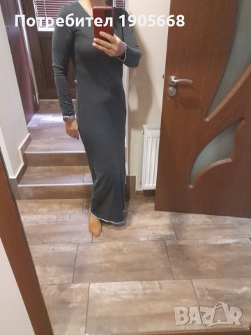 Дълга дамска рокля в цвят графит , снимка 2 - Рокли - 38052442