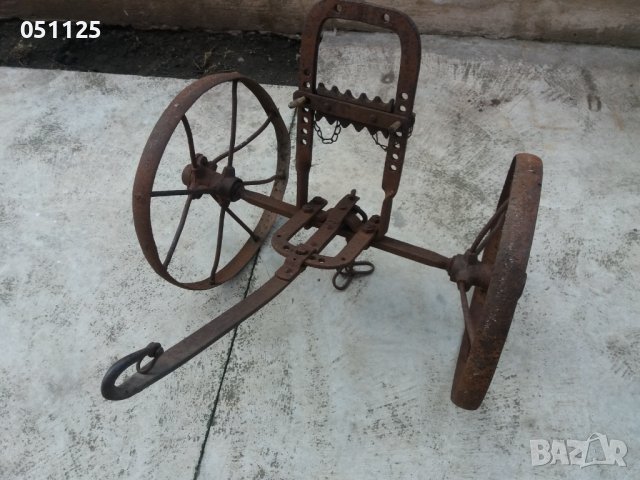 възрожденски кован колесар - теглич за рало, плуг - рядкост, снимка 9 - Антикварни и старинни предмети - 39832649