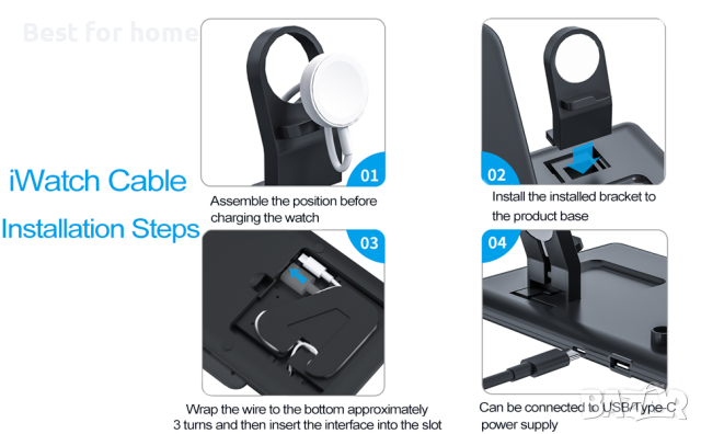 Безжично зарядно/ докинг станция Hoidokly 4 в 1, снимка 9 - Безжични зарядни - 44767844
