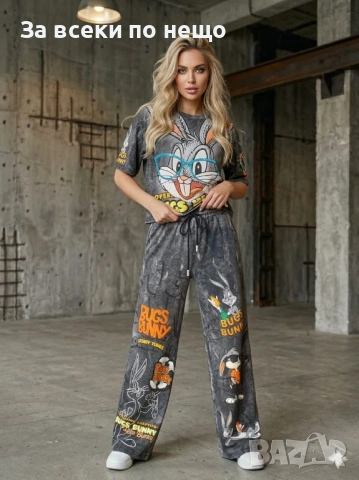 Bugs Bunny Дамски Спортен Комплект Тениска И Долнище🔝Дамски Спортен Екип Мики Маус Код A1352, снимка 2 - Спортни екипи - 53931999