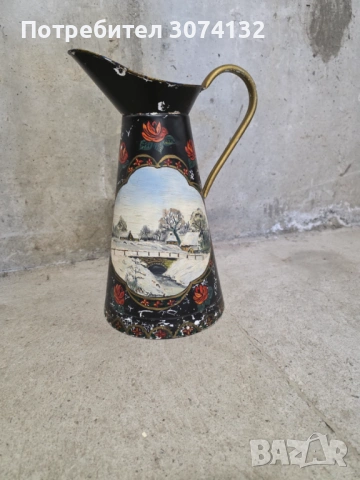 Ръчно рисувана ретро кана за вода, снимка 2 - Антикварни и старинни предмети - 54229724