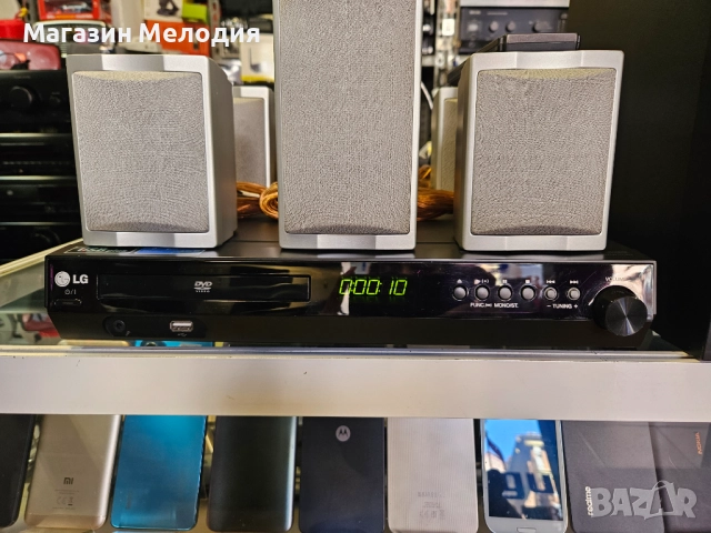 Домашно кино LG HT303SD-D2 Двд с usb и радио. Бас каса, 5 колони и дистанционно. , снимка 3 - Плейъри, домашно кино, прожектори - 51792923