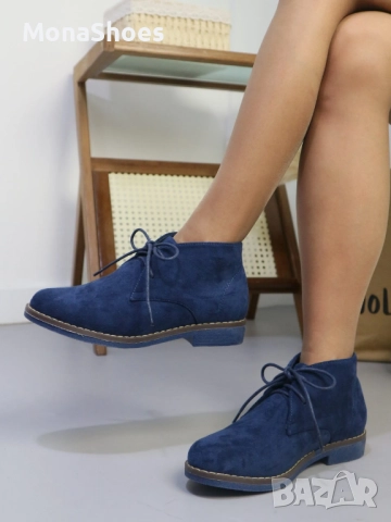 Дамски боти код 5706 тъмно син, снимка 5 - Дамски боти - 51820293