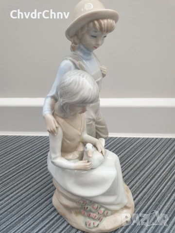 Sanbo Valencia статуетка 26см/САНБО Валенсия испанска порцеланова фигура-композиция/деца-гъска, снимка 3 - Статуетки - 51220086