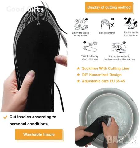 Загряващи стелки за обувки с USB зареждане, снимка 5 - Други стоки за дома - 50207031