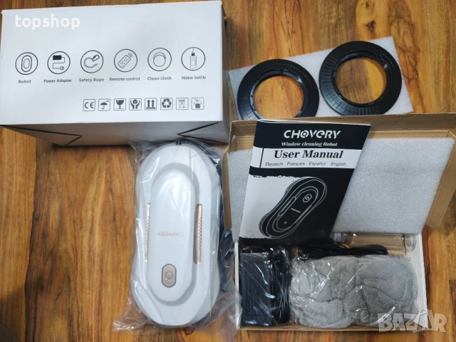 Чисто нов запечатан робот за прозорци CHOVERY CL.3 – Двойно пръскане (3300Pa), реални снимки