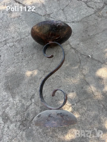 Пепелник от ковано желязо, снимка 5 - Антикварни и старинни предмети - 50703741