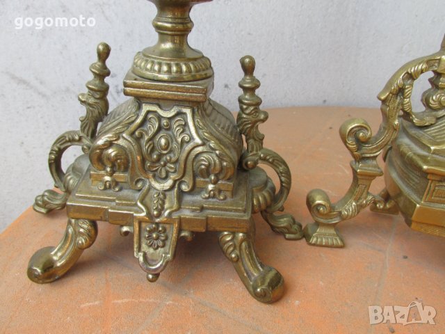 Рядък Каминен Часовник Бронз, Франция,Стар, старинен, арт, античен, винтидж масивен бароков каминен , снимка 8 - Антикварни и старинни предмети - 37346252