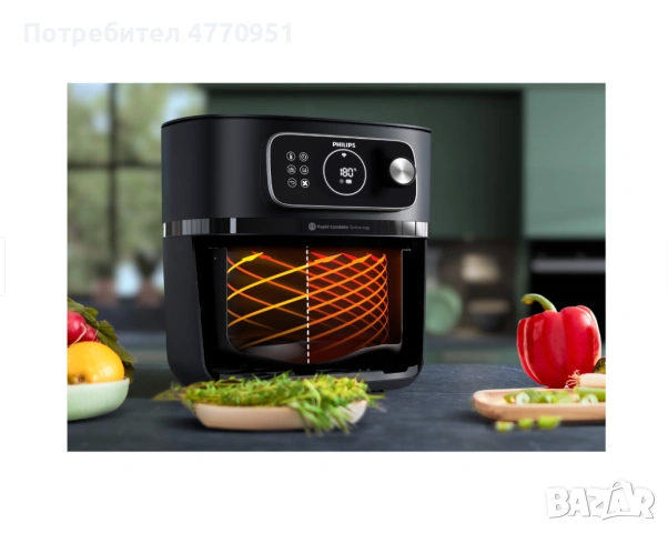 Фритюрник с горещ въздух Philips HD9876/90 серия 7000 Combi XXL, снимка 3 - Фритюрници - 53914275