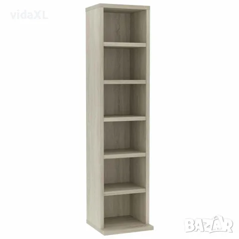 vidaXL Етажерка за дискове, сонома дъб, 21x20x88 см, инженерно дърво