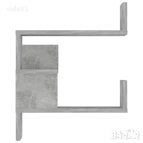 vidaXL Стенни ъглови рафтове, 2 бр, бетонно сиви, 40x40x50 см, снимка 5 - Ракли - 56147792