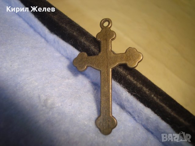 СТАРО МЕСИНГОВО РЕЛЕФНО НАГРЪДНО РАЗПЯТИЕ КРЪСТЧЕ 27491, снимка 2 - Колиета, медальони, синджири - 36902676