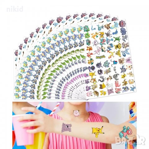 Покемон pokemon Пикачу малки Tattoo татос татуировка временна детска голям лист татоси татуси, снимка 2 - Други - 36948843