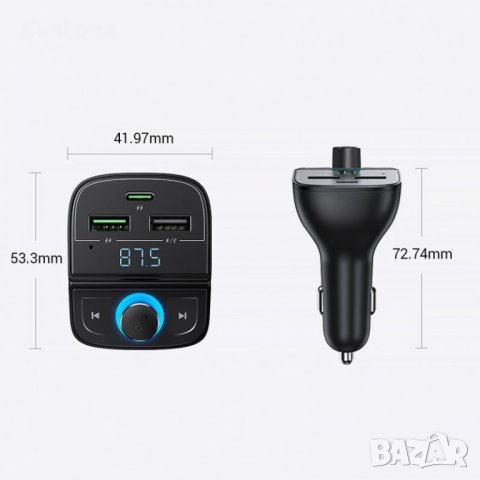 Ugreen FM трансмитер Bluetooth 5.0, MP3, micro SD, 2 x USB, 1x Type C, QC 3.0, снимка 4 - Аксесоари и консумативи - 34133546