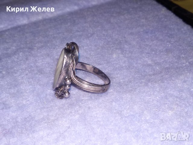 СТАРИНЕН АР НУВО СРЕБЪРЕН ВИСОКА ПРОБА ПРЪСТЕН с ШЛИФОВАН БЯЛ ИВИЧЕСТ АХАТ и ПЕЧАТ на БИЖУТЕРА 34441, снимка 12 - Антикварни и старинни предмети - 39547206