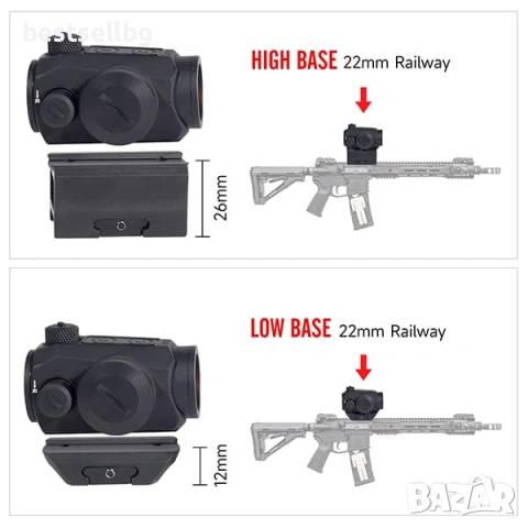 Малък бързомер SIG SAUER прицел мерник за лов пушка еърсофт пистолет пикатини стойка релса 2MOA 1x, снимка 2 - Оборудване и аксесоари за оръжия - 54110049
