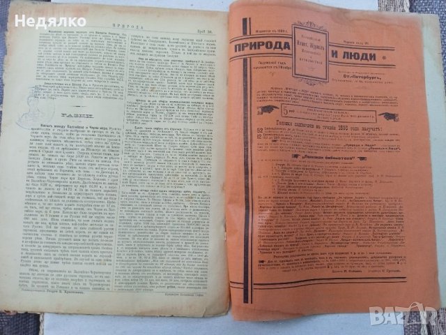 Списание Природа,1896г,печати, снимка 11 - Антикварни и старинни предмети - 37780277