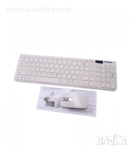 КОМПЛЕКТ БЕЗЖИЧНА КЛАВИАТУРА И МИШКА WIRELESS KEYBOARD, СИЛИКОНОВО ПОКРИТИЕ, ЧЕРНО И БЯЛО - код 0803, снимка 13 - Клавиатури и мишки - 34067408