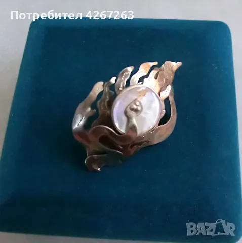 3D сребриста брошка със седеф, снимка 8 - Други - 48452665