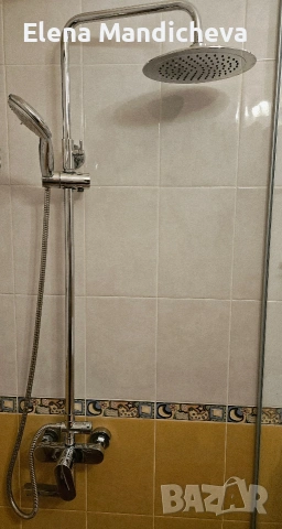Интер керамик Inter Ceramic Душ за баня с Месингов смесител Стационарен и Подвижен душ , снимка 3 - Душове - 53135502