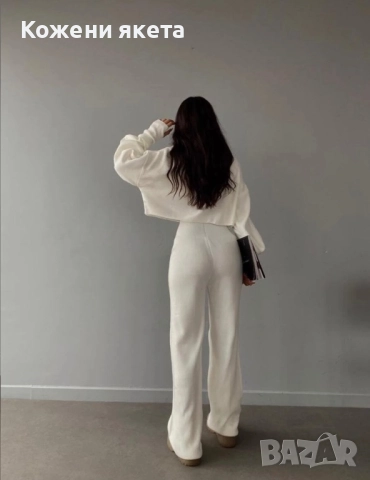 Бял комплект от плетиво, снимка 3 - Комплекти - 52451033