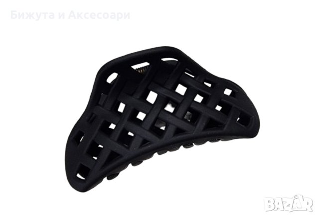 Щипка за коса черна, силиконова, 7.5 см, #12523-3, снимка 1