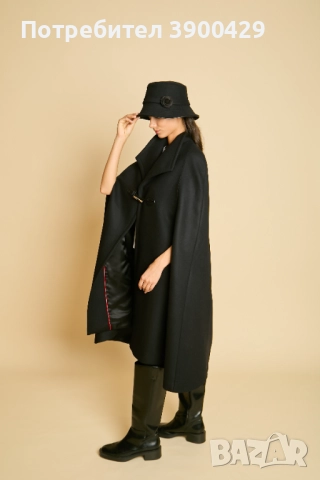 Дамска Вълнена Пелерина Megane, снимка 6 - Палта, манта - 52183973