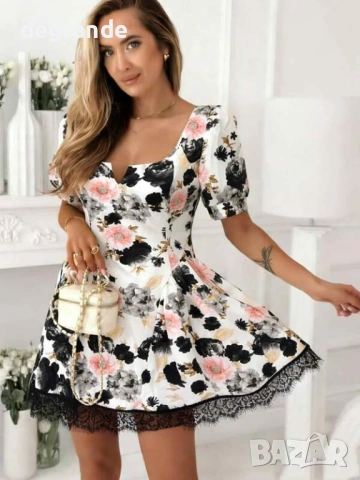  👗Красива бяла рокля на цветя