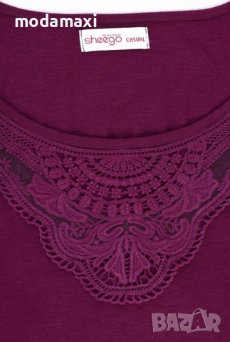  4XL /5XL Нов  блуза Sheego с дантела , снимка 4 - Блузи с дълъг ръкав и пуловери - 51993057