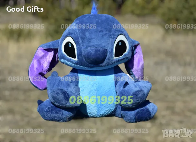 Голям и пухкав плюшен Стич Син и Лилав, Голям плюшен Стич, Lilo Stitch плюшени играчки, снимка 3 - Плюшени играчки - 47919436