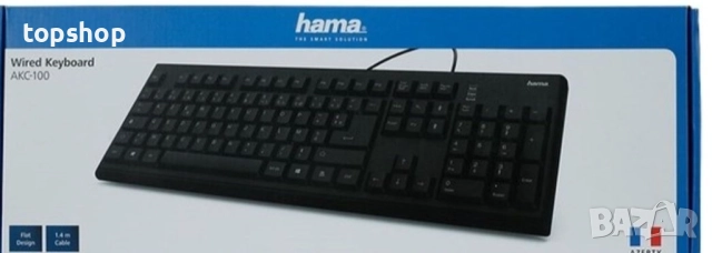 Нова Кабелна клавиатура Hama AKC-100  Пълноформатна клавиатура, 105 клавиша, с матова повърхност..., снимка 2 - Клавиатури и мишки - 52905672