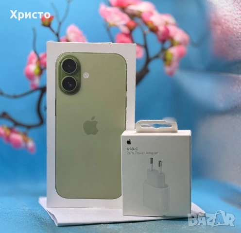 НОВ!!! Apple iPhone 17, 256GB, 5G, Sage + подарък оригинален адаптер Apple