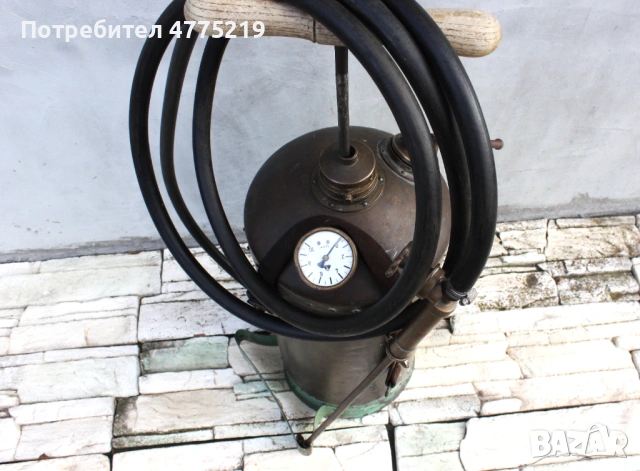  Винтидж, стара градинска пръскачка – индустриален steampunk декор, метал, снимка 3 - Други - 53948472