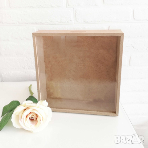 Дървена кутия рамка с прозрачен капак за събиране на коркови тапи и др, снимка 11 - Декорация за дома - 44783671
