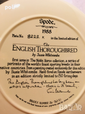 серия колекционерски порцеланови чинии Spode, снимка 5 - Декорация за дома - 44730757