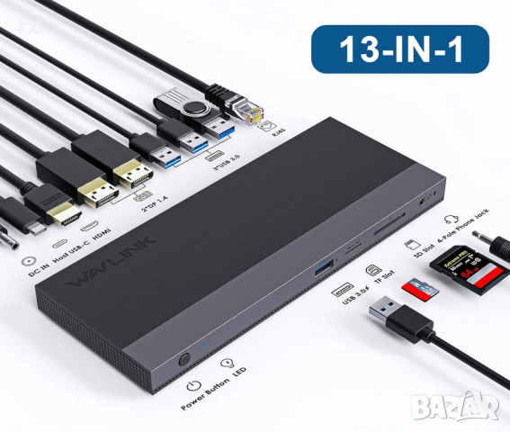 Wavlink WL-UMD01 докинг станция 3 дисплея