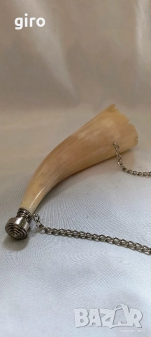 Антикварен рог чаша , снимка 2 - Антикварни и старинни предмети - 54026425