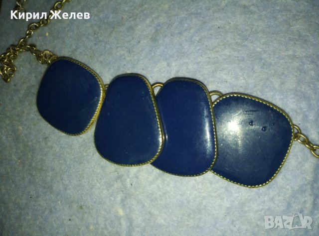 ЕФЕКТНО ЗЛАТИСТО МОДНО АРТ КОЛИЕ ОГЪРЛИЦА с ЕМАЙЛ ЛАК 20289, снимка 3 - Колиета, медальони, синджири - 42088513