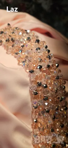 официална луксозна розова рокля с камъни, снимка 2 - Рокли - 48381816