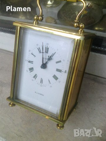 Английски настолен кварцов часовник изработен от месинг, снимка 4 - Други - 36996965