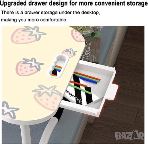 Детска Масичка за рисуване с чекмедже и място за чаша, снимка 3 - Мебели за детската стая - 42711096