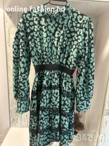 Дамска рокля с дантела и ластик на талията, снимка 3 - Рокли - 47921985